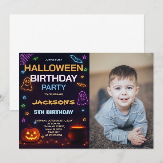 Haunted House Kids Verjaardag Uitnodiging (Voorkant / Achterkant)