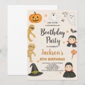 Haunted House Kinder Halloween Verjaardagsuitnodig Kaart (Voorkant / Achterkant)