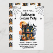 Haunted House Kostuum Halloween Party Uitnodiging (Voorkant / Achterkant)