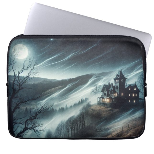 Haunted House Laptop Sleeve (Voorkant)