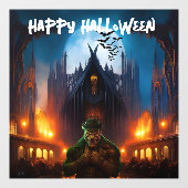 Haunted House met griezelig monster Raamsticker (Vel)