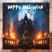 Haunted House met griezelig monster Raamsticker (Vel 2)