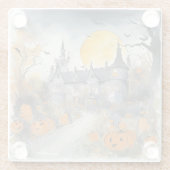 Haunted House met pompoenen Glazen Onderzetter (Achterkant)