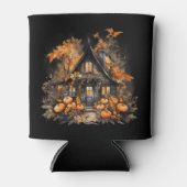 Haunted House met pompoenen Halloween Blikjeskoeler (Voorkant)