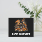 Haunted House met pompoenen Halloween Briefkaart (Staand voorkant)