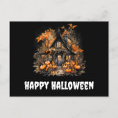 Haunted House met pompoenen Halloween Briefkaart (Voorkant)