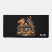 Haunted House met pompoenen Halloween Bureaumat (Voorkant)