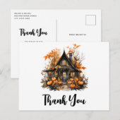 Haunted House met pompoenen Halloween Dank u Briefkaart (Voorkant / Achterkant)