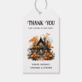 Haunted House met pompoenen Halloween Dank u Cadeaulabel (Voorkant)