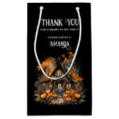 Haunted House met pompoenen Halloween Klein Cadeauzakje (Achterkant)