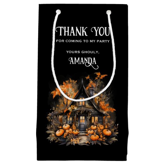 Haunted House met pompoenen Halloween Klein Cadeauzakje (Voorkant)