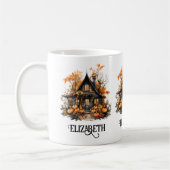 Haunted House met pompoenen Halloween Koffiemok (Links)