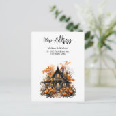 Haunted House met pompoenen Halloween Nieuw Huis Briefkaart (Staand voorkant)