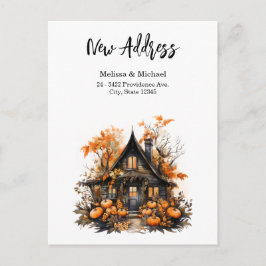 Haunted House met pompoenen Halloween Nieuw Huis Briefkaart