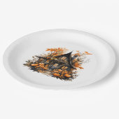 Haunted House met pompoenen Halloween Papieren Bordje (Gekanteld)