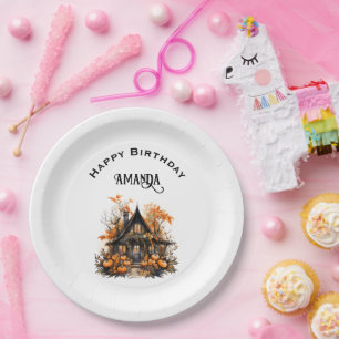 Haunted House met pompoenen Halloween Verjaardag Papieren Bordje