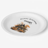 Haunted House met pompoenen Halloween Verjaardag Papieren Bordje (Gekanteld)