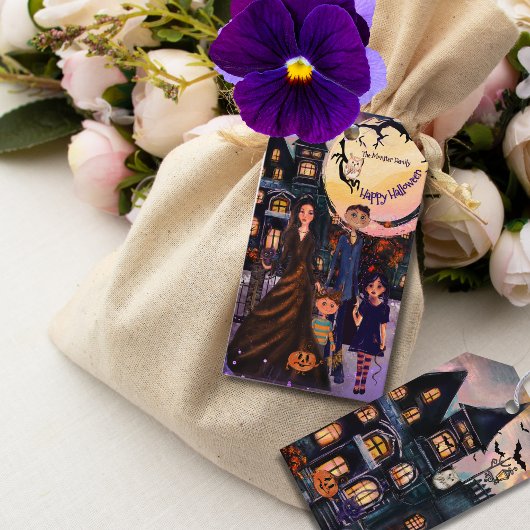 Haunted House Monster Family Halloween Gift Labels Cadeaulabel