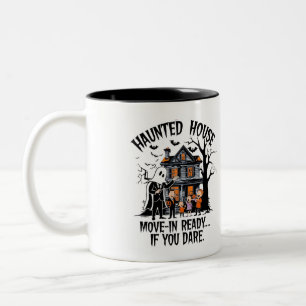 Haunted House Move-In als je durft Tweekleurige Koffiemok