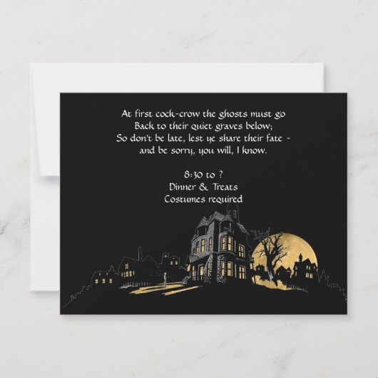 Haunted House of a Hill Halloween Party Invitation Kaart (Voorkant)