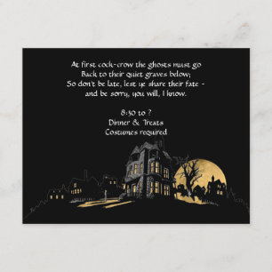 Haunted House of a Hill Halloween Party Invitation Kaart
