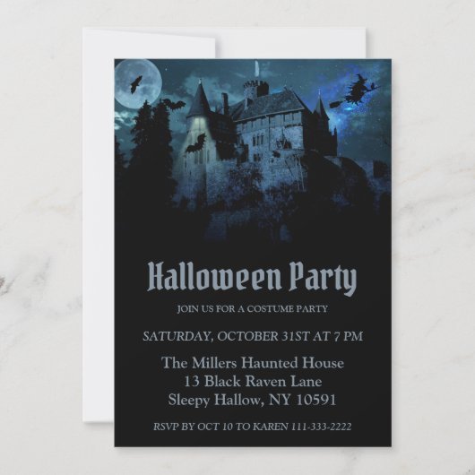 Haunted House of a Hill Invitation Kaart (Voorkant)