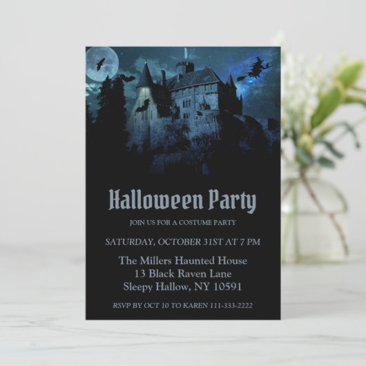 Haunted House of a Hill Invitation Kaart (Staand voorkant)
