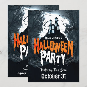 Haunted House on the Hill Halloween Costume Party Kaart