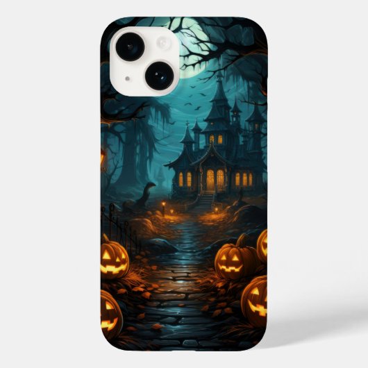 Haunted House Onder Moonlit Halloween Case-Mate iPhone Case (Achterkant)