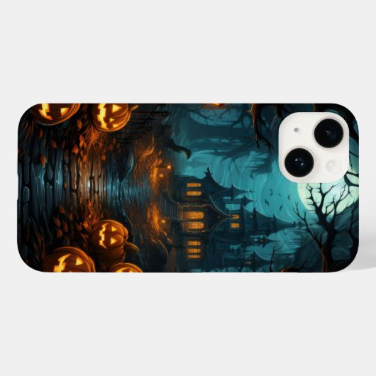 Haunted House Onder Moonlit Halloween Case-Mate iPhone Case (Achterkant (horizontaal))