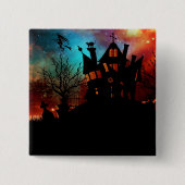 Haunted House op een heuvel Vierkante Button 5,1 Cm (Voorkant)