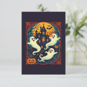 Haunted House - Oranje Maan Sluiten Kaart (Staand voorkant)