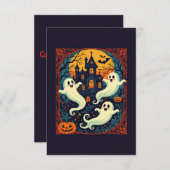 Haunted House - Oranje Maan Sluiten Kaart (Voorkant / Achterkant)