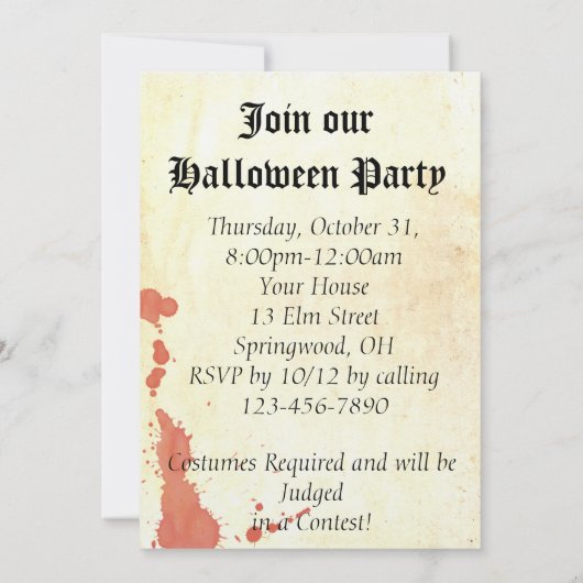 Haunted house party heks owl  kaart (Achterkant)