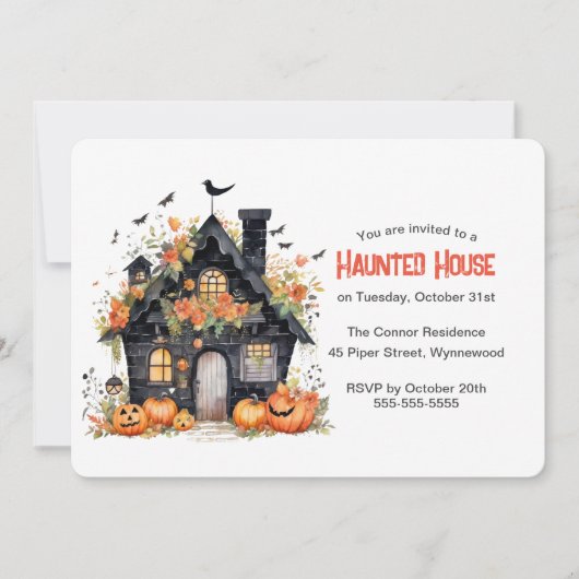 Haunted House Party Kaart (Voorkant)