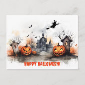 Haunted House pompoenheks Briefkaart (Voorkant)