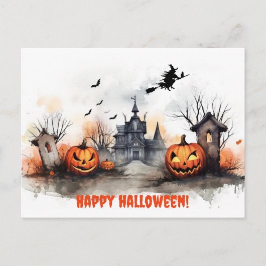 Haunted House pompoenheks Briefkaart (Voorkant)