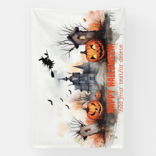 Haunted House pompoenheks Spandoek (Verticaal)