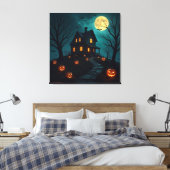 Haunted House Premium Wrapped Canvas Afdruk (Insitu (Slaapkamer))