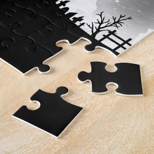 Haunted House Psycho Halloween Jigzaag Puzzle Legpuzzel (Zijkant)