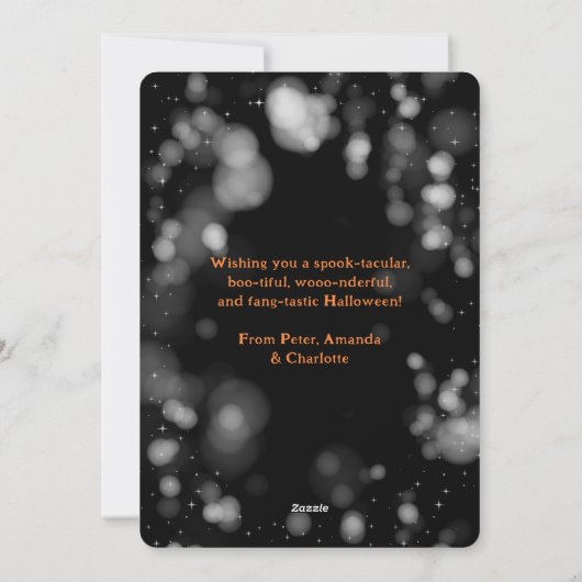 Haunted House Pumpkins Happy Halloween Kaart (Achterkant)