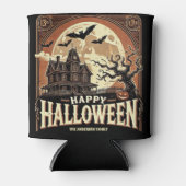 Haunted House Pumpkins Spooky Scary Halloween Blikjeskoeler (Voorkant)