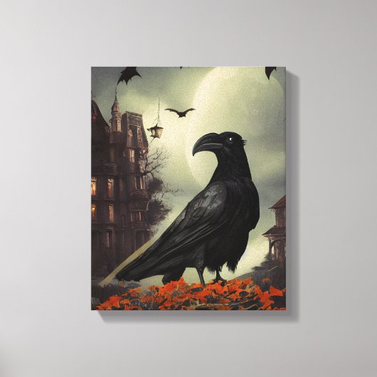 Haunted House Raven Canvas Afdruk (Voorkant)