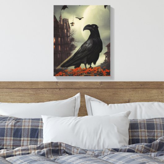 Haunted House Raven Canvas Afdruk (Insitu (Slaapkamer))