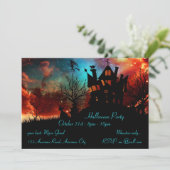 Haunted House Red en Blue Sky Kaart (Staand voorkant)