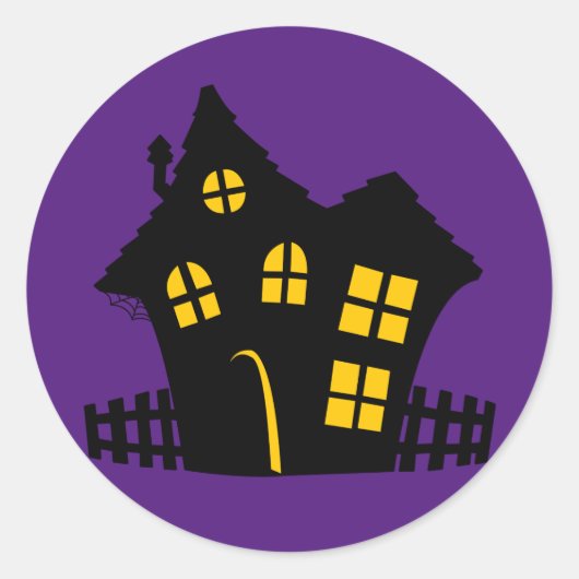 Haunted House Ronde Sticker (Voorkant)