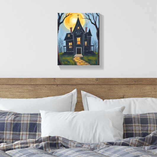 Haunted House | Spooky Halloween  Canvas Afdruk (Insitu (Slaapkamer))