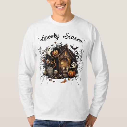 Haunted House Spooky T-shirt 👻🎃 (Voorkant)