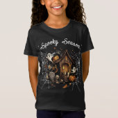 Haunted House Spooky T-shirt - Zwart 👻🎃 (Voorkant)
