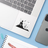 Haunted House Sticker (Laptop met iPhone)